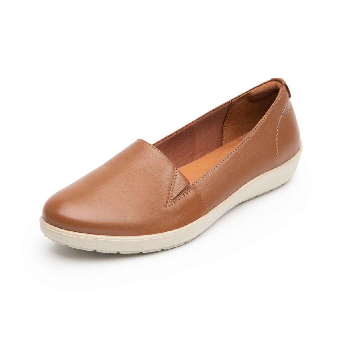 101905-tan-izquierda Slip On Casual Flexi para Mujer con Sistema Walking Soft - Estilo 101905 Tan