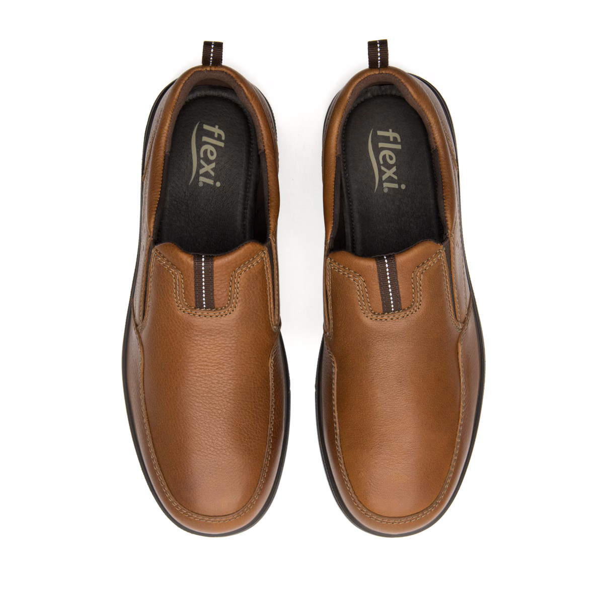410606-tan-arriba Mocasín Slip On Flexi Para Hombre con Ajuste Elástico - Estilo 410606 Tan