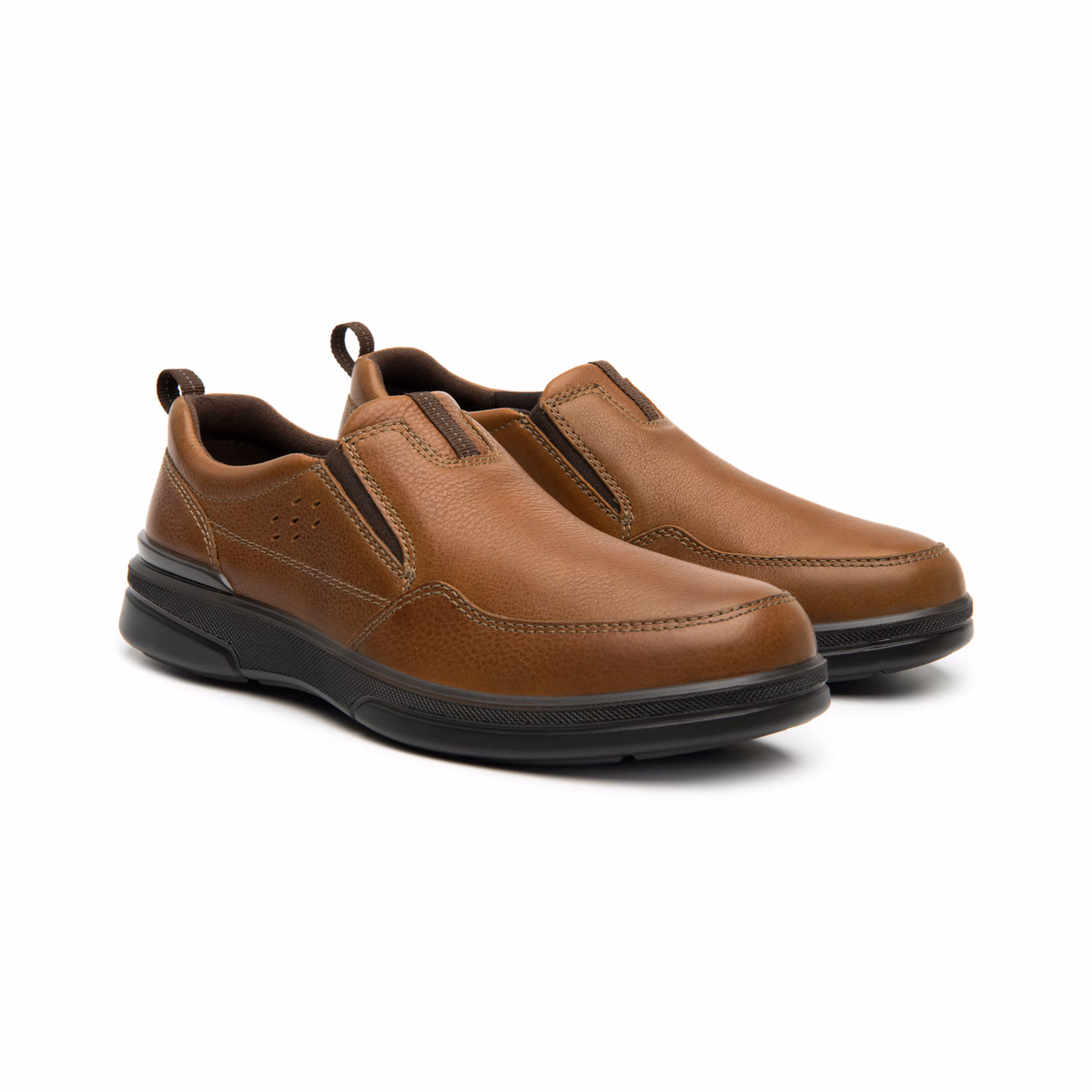 410606-tan-derecha-par Mocasín Slip On Flexi Para Hombre con Ajuste Elástico - Estilo 410606 Tan