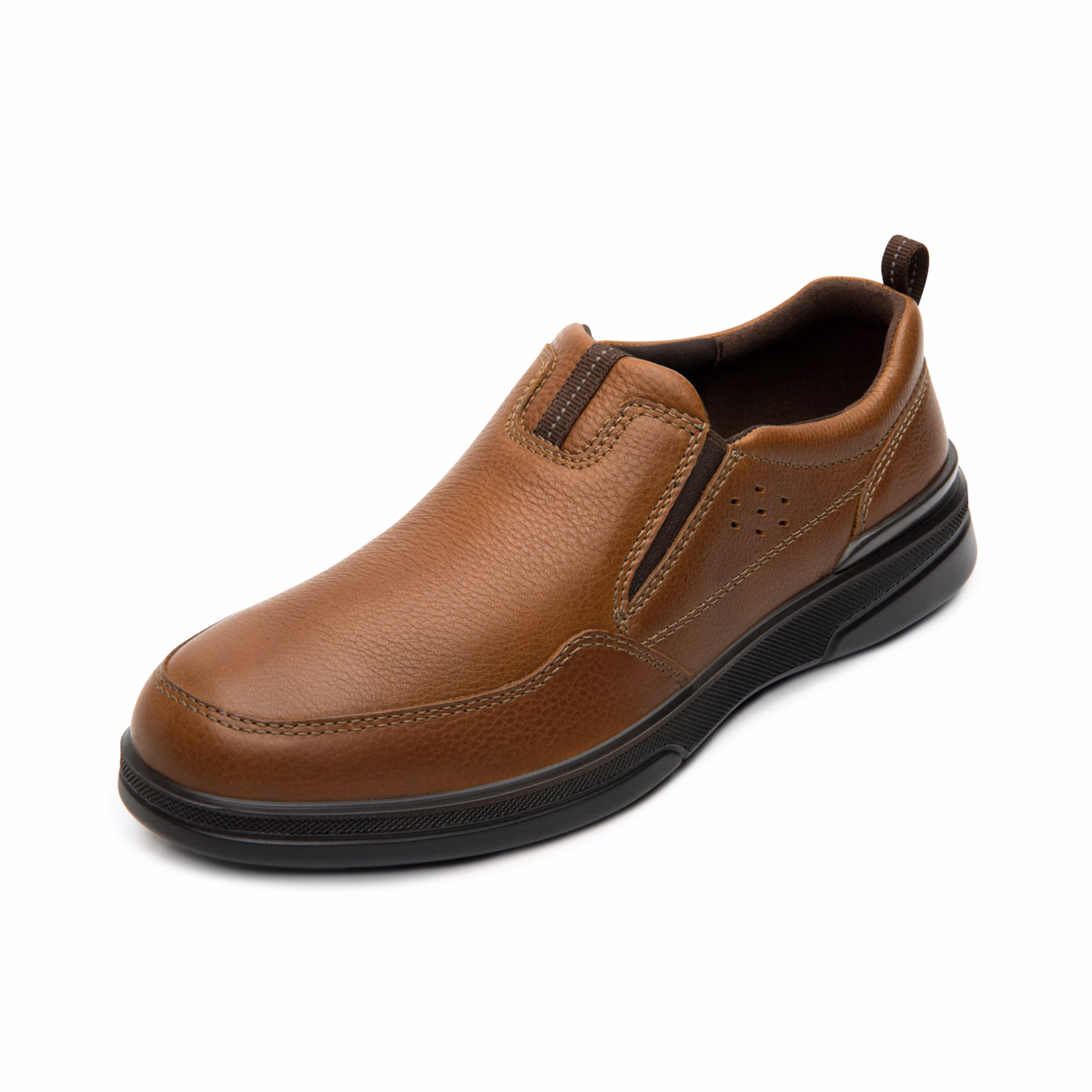 410606-tan-izquierda Mocasín Slip On Flexi Para Hombre con Ajuste Elástico - Estilo 410606 Tan