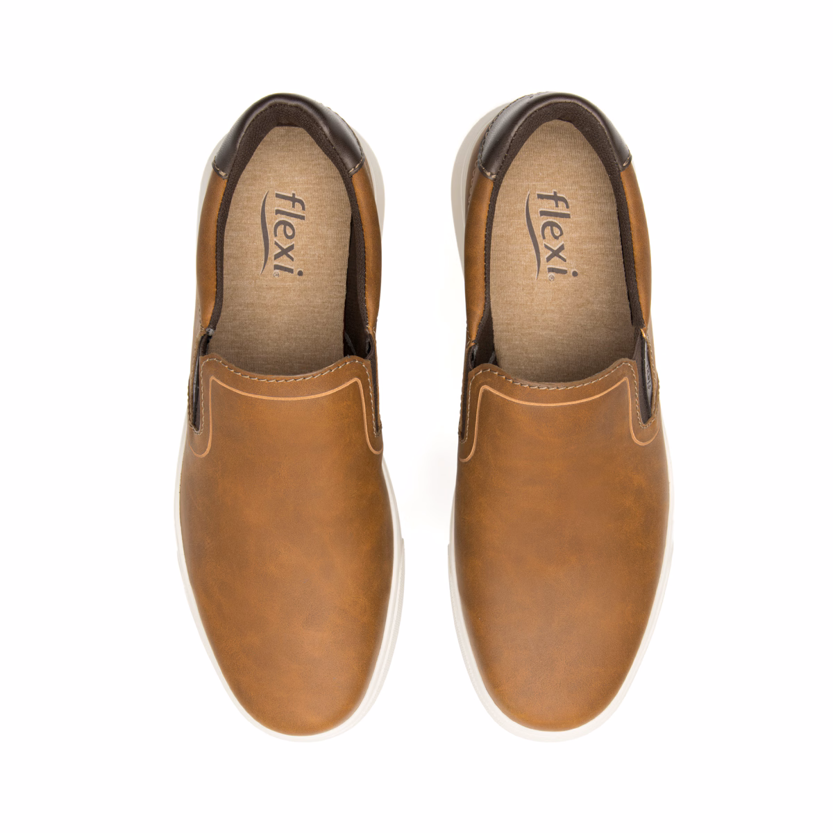 415305-cafe-arriba Slip On De Servicio Flexi para Hombre con Ligereza - Estilo 415305 Cafe