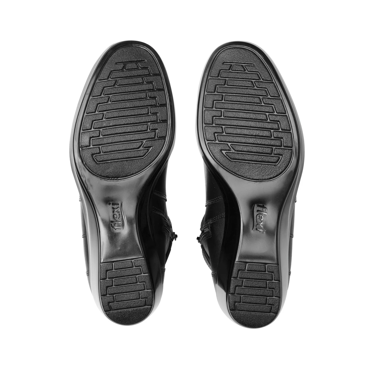 45235-negro-abajo Botín Cuña Flexi para Mujer con Cierre Interno - Estilo 45235 Negro