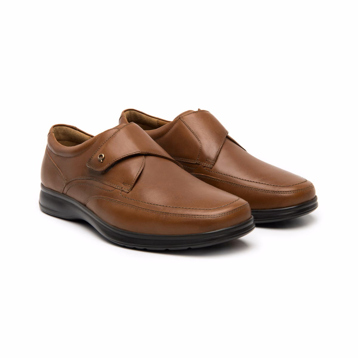 Calzado de Piel con Ajuste Velcro Quirelli para Hombre con Plantilla Hexafoam - Estilo 88714 Whisky