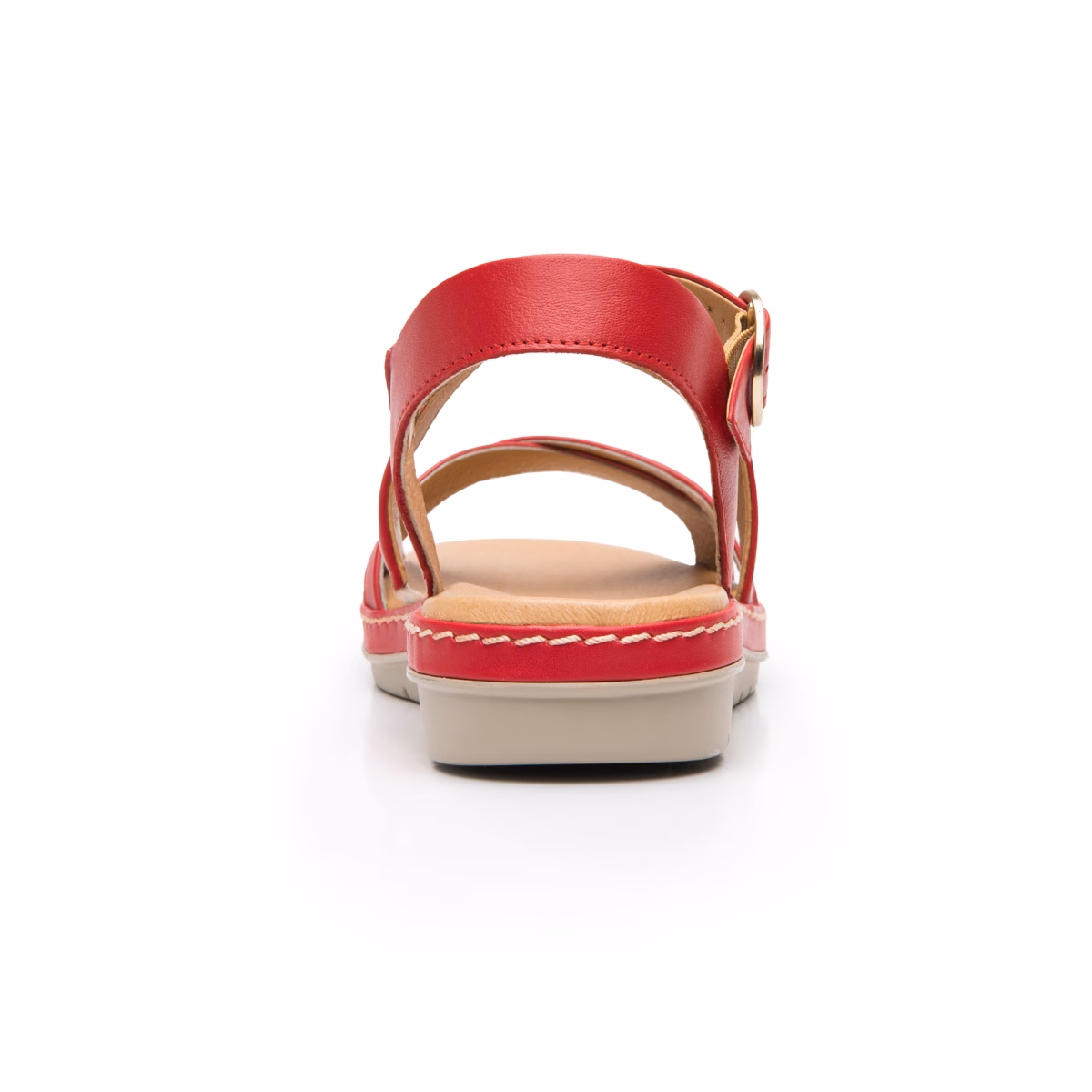 100227-carmin-atras Sandalia Confort Casual Flexi Para Mujer en 100% Piel - Estilo 100227 Carmin