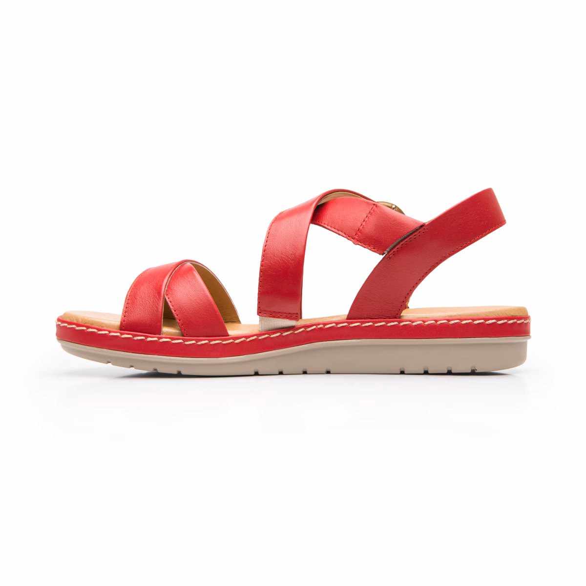 100227-carmin-interior Sandalia Confort Casual Flexi Para Mujer en 100% Piel - Estilo 100227 Carmin