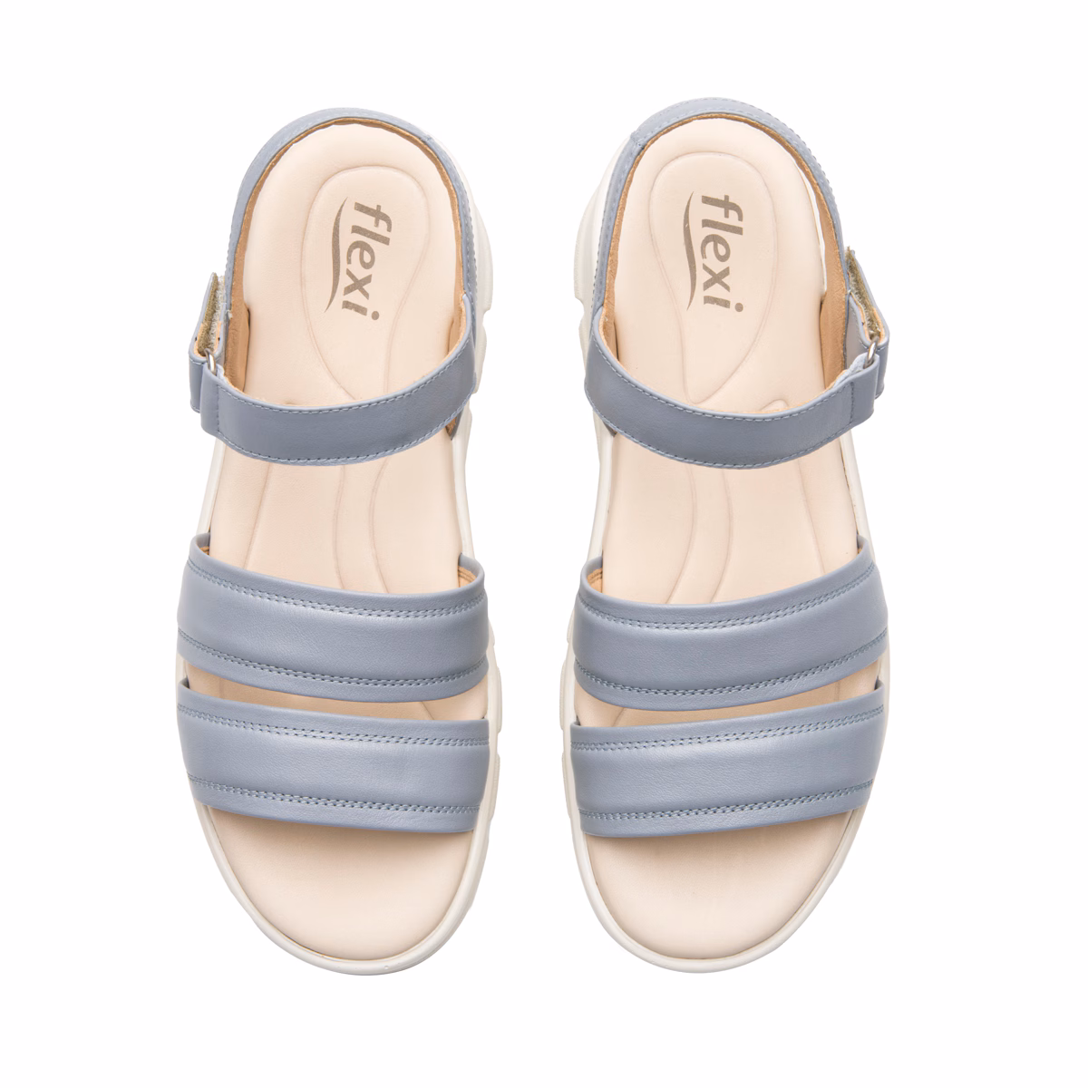 128514-azul-arriba-par Sandalia Plataforma Casual Flexi Para Mujer con Diseño Moderno - Estilo 128514 Azul