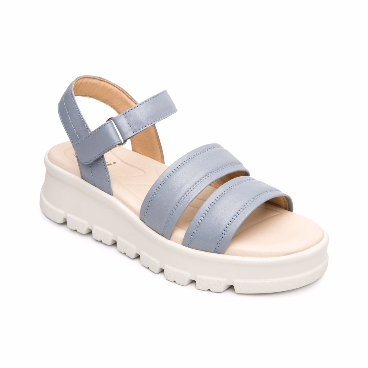 128514-azul-derecha Sandalia Plataforma Casual Flexi Para Mujer con Diseño Moderno - Estilo 128514 Azul