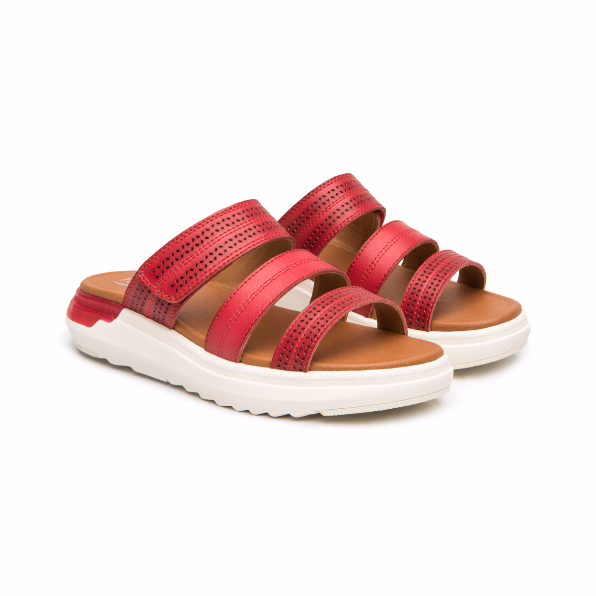 129404-rojo-derecha-par Sandalia de Confort Flexi para Mujer con Diseño Anatómico - Estilo 129404 Rojo