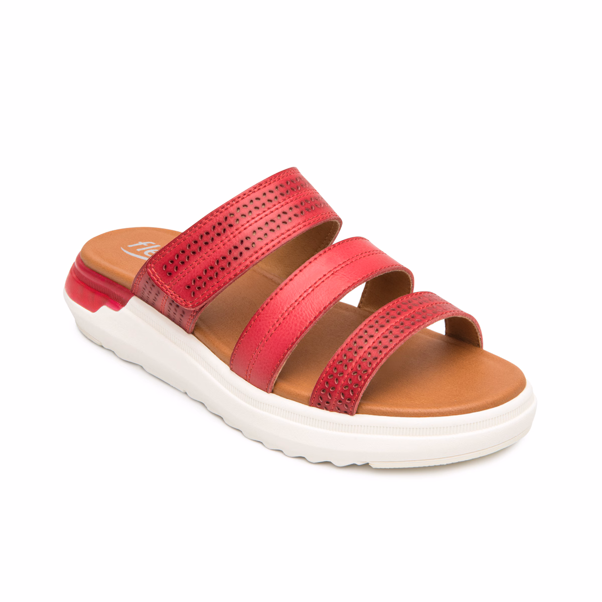 129404-rojo-derecha Sandalia de Confort Flexi para Mujer con Diseño Anatómico - Estilo 129404 Rojo