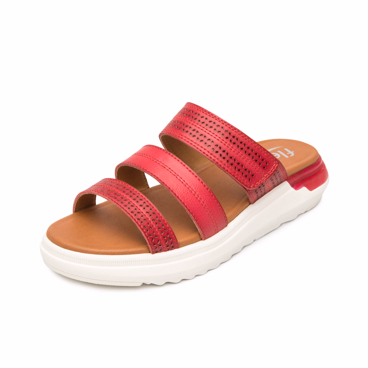 129404-rojo-izquierda Sandalia de Confort Flexi para Mujer con Diseño Anatómico - Estilo 129404 Rojo