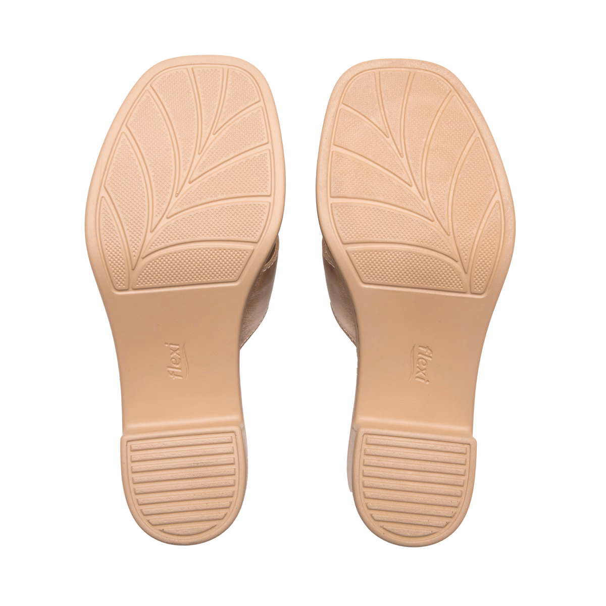 133501-oro-rosado-abajo-par Sandalia de Tacón Medio Flexi para Mujer con Diseño Elegante - Estilo 133501 Oro Rosado
