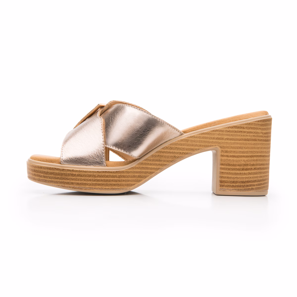 133501-oro-rosado-interior Sandalia de Tacón Medio Flexi para Mujer con Diseño Elegante - Estilo 133501 Oro Rosado
