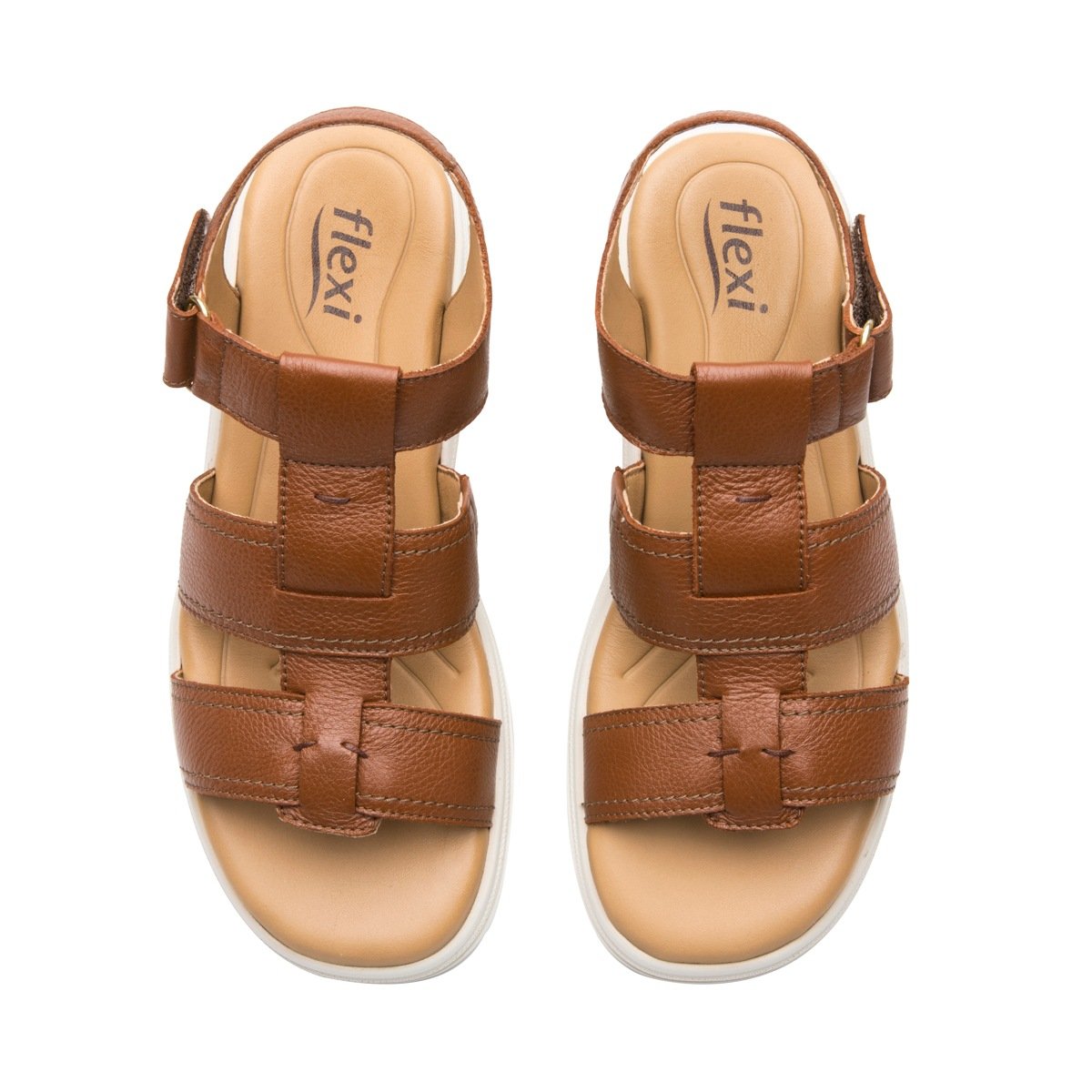 Sandalia Casual Chunky Flexi para Mujer con Diseño Moderno - Estilo 133806 Tan