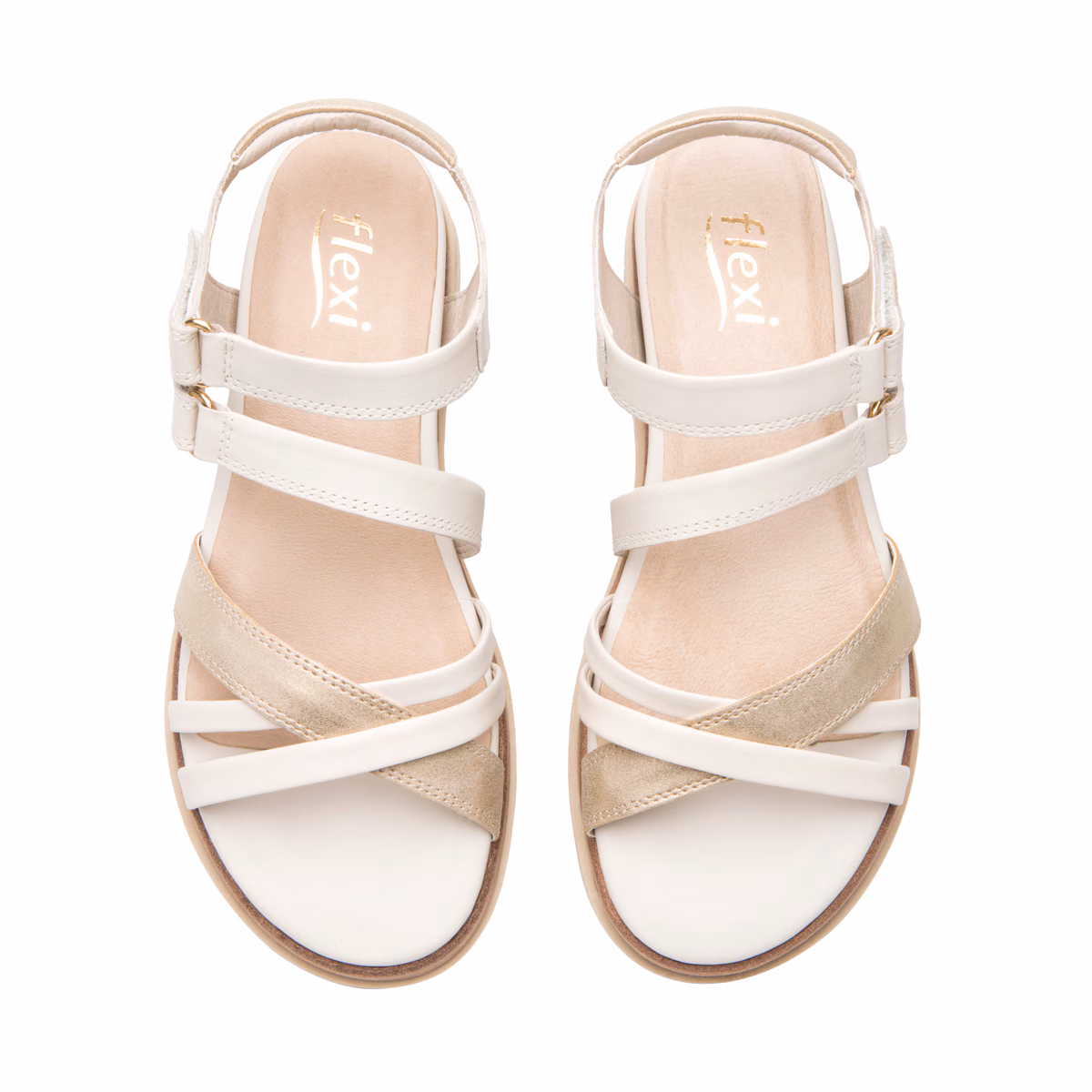 135301-blanco-arriba-par Sandalia De Plataforma Flexi para Mujer con Diseño Elegante - Estilo 135301 Blanco